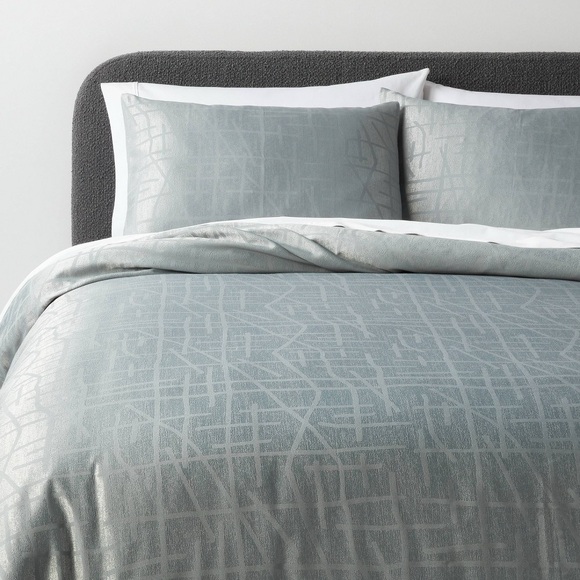 Threshold Metallic Gray Duvet Cover Set - Picture 1 of 4